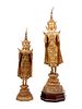 Two Thai Gilt Bronze Figures of Standing Buddha