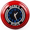 Irene's Place Round Neon Wall Clock