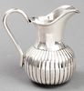 Modern Sterling Silver Ribbed Pitcher