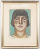 Abraham Walkowitz Pastel Portrait On Paper, 1928