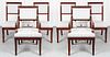 Regency Style Parcel Ebonized Dining Chairs, 6