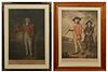 William Ward (1766-1826, British) & Valentine Green (1739-1813, British), "To the Society of Golfers at Blackheath," 19th c., pair of colored mezzotin