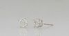 Pair of 18K White Gold Diamond Stud Earrings, on screw posts, total diamond wt.- 1.92 cts., with appraisal.