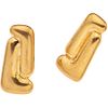 PAIR OF 18K YELLOW GOLD EARRINGS, TANE Weight: 16.6 g. Size: 0.51 x 1" (1.3 x 2.7 cm)
