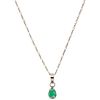 CHOKER AND PENDANT WITH EMERALD, 14K AND 10K YELLOW GOLD 1 Emerald pear cut ~0.37 ct. Weight: 1.4 g