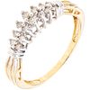 14K YELLOW GOLD RING WITH DIAMONDS 14 Brilliant cut diamonds ~0.21 ct. Weight: 2.2 g. Size: 7 ½