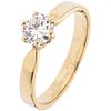 SOLITAIRE RING WITH DIAMOND AND 14K YELLOW GOLD  Brilliant cut diamond ~0.55 ct. Clarity: VS2. Color: J-K. Size: 5 ¾