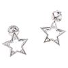 PAIR OF STUD EARRINGS WITH DIAMONDS IN 14K WHITE GOLD 10 Brilliant cut diamonds ~0.25 ct. Weight: 4.1 g