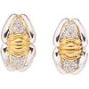 PAIR OF EARRINGS WITH DIAMONDS IN 14K YELLOW GOLD 24 8x8 cut diamonds ~0.16 ct. Weight: 7.3 g