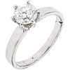 RING WITH SOLITAIRE DIAMOND IN 10K WHITE GOLD 1 Brilliant cut diamond ~0.80 ct Clarity: I2-I3. Size: 6 ½