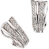 PAIR OF EARRINGS WITH DIAMONDS IN 14K WHITE GOLD 44 Brilliant cut diamonds ~0.44 ct. Weight: 5.0 g