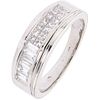 RING WITH DIAMONDS IN 14K WHITE GOLD 14 Princess cut diamonds ~0.35 ct, 5 Baguette cut diamonds~0.40 ct. Size: 6 ¾