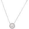 CHOKER WITH CULTIVATED PEARL AND DIAMONDS IN 14K WHITE GOLD 1 White pearl, 18 Brilliant cut diamonds ~0.36 ct