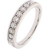 HALF ETERNITY RING WITH DIAMONDS IN 18K WHITE GOLD 9 Brilliant cut diamonds ~0.45 ct. Weight: 3.8 g. Size: 6 ½