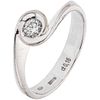 SOLITAIRE RING WITH DIAMOND IN 18K WHITE GOLD 1 Brilliant cut diamond ~0.16 ct. Weight: 4.5 g. Size: 7 ½