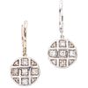 PAIR OF EARRINGS WITH DIAMONDS IN 14K WHITE GOLD 18 Swiss and brilliant cut diamonds ~0.44 ct. Weight: 3.6 g