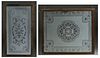 Two Etched Frosted Glass Panels, late 19th c., presented in oak frames, H.- 15 3/4 in., W.- 18 3/4 in; and H.- 20 1/2 in., W.- 10 5/8 in. (2 Pcs.)