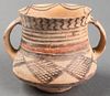 Chinese Neolithic Period Pottery Double Handle Jar