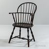 Brown-painted Sack-back Windsor Chair,New England, late 18th century