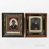 Two Framed Tinted Tintypes of Black Americans,19th century