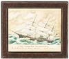 Framed Watercolor The Clipper Ship Dreadnought