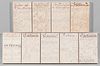 Nine Framed Mathematical Exercise Pages,America, 19th century