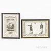 Two Framed Early Engravings Pertaining to the American Revolutionary War,18th century