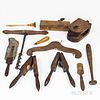 Group of Wooden Tools and Implements