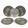 Five Pewter Plates