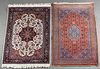 Two Rugs, a Southwest Persian rug, Iran, c. 1980, 7 ft. 8 in. x 4 ft. 9 in.; and an Indian rug, lg. 5 ft. 7 in.