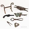 Group of Wrought Iron and Other Metal Objects,America, mostly 19th century