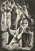 HOWARD COOK (1901-1980) PENCIL SIGNED WOOD ENGRAVING