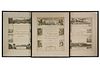 (3) NAPOLEONIC ERA BRITISH MILITARY PRINTED SHEETS WITH LARGE REAL CALLIGRAPHY CENTER SENTIMENTS