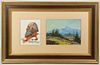DOUBLE FRAMED WESTERN PAINTINGS