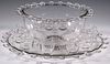 (14 PCS) HEISEY PUNCH BOWL & CUPS