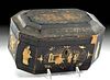 18th C. Chinese Qing Dynasty Lacquered Wood Box
