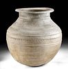 5th C. Korean Silla Stoneware Jar Incised Motifs
