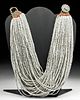 20th C. Indian Naga Multistrand Glass Bead Necklace