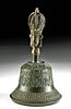 19th C. Tibetan Bronze & Brass Ceremonial Bell w/ Dorje