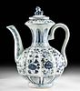 19th C. Chinese Qing Pottery Lidded Pitcher