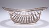 AN OLD SHEFFIELD PLATE BASKET, CIRCA 1800, oval with reeded