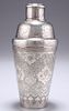 A PERSIAN SILVER COCKTAIL SHAKER,?decorated throughout with