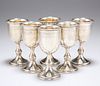 A SET OF SIX GEORGE V SILVER SMALL GOBLETS, London 1920 and
