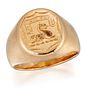 A SIGNET RING, engraved with a heraldic crest: 'Auspice Chr