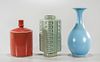 Three Chinese Monochrome Glazed Ceramics