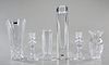 Group of Six Vintage Crystal Vases and Candlesticks