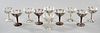 Set of Ten Vintage Sterling Lined Glass Compotes