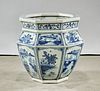 Chinese Blue and White Porcelain Octagonal Jardiniere