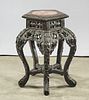 Chinese Marble Inset Hardwood Occasional Table