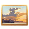 ED MELL, "WESTERN LANDSCAPE", OIL ON CANVAS